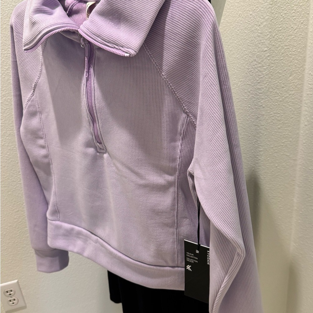Kyodan Light Purple Ribbed Quarter-Zip Pullover Women’s Small - Picture 3 of 6
